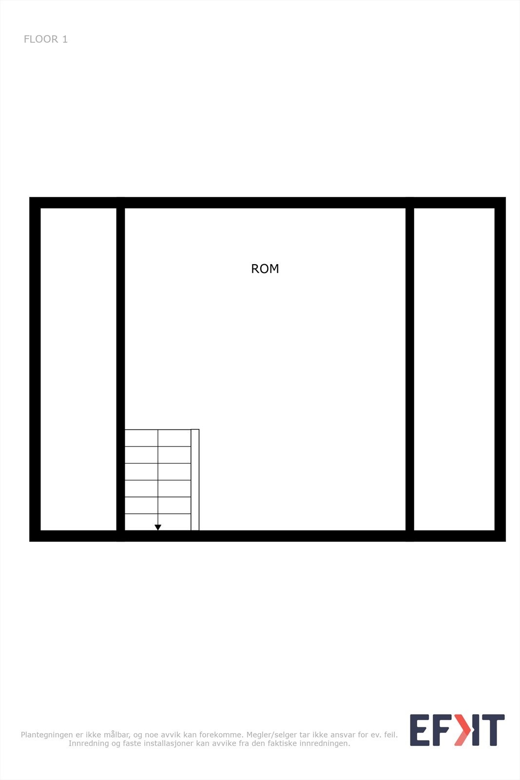 Plantegning 3. etasje - innredet rom (oppr. kald loft) - ikke søkt bruksendring Galleribilde