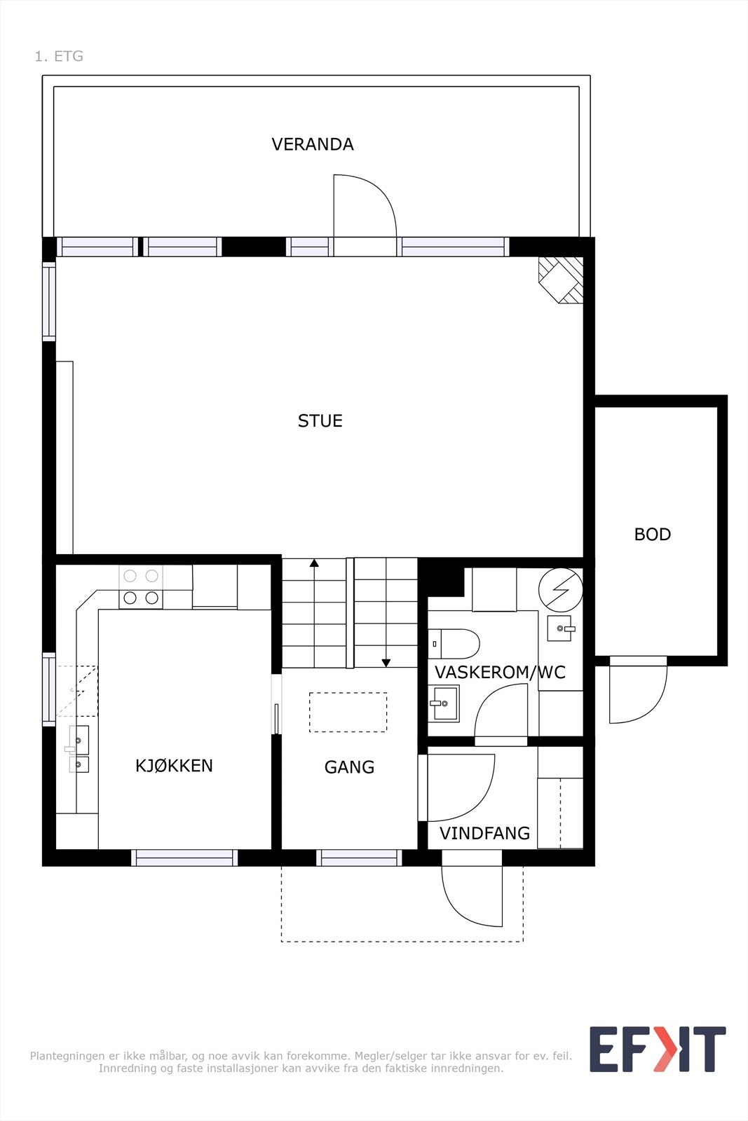 Plantegning 1. etasje Galleribilde