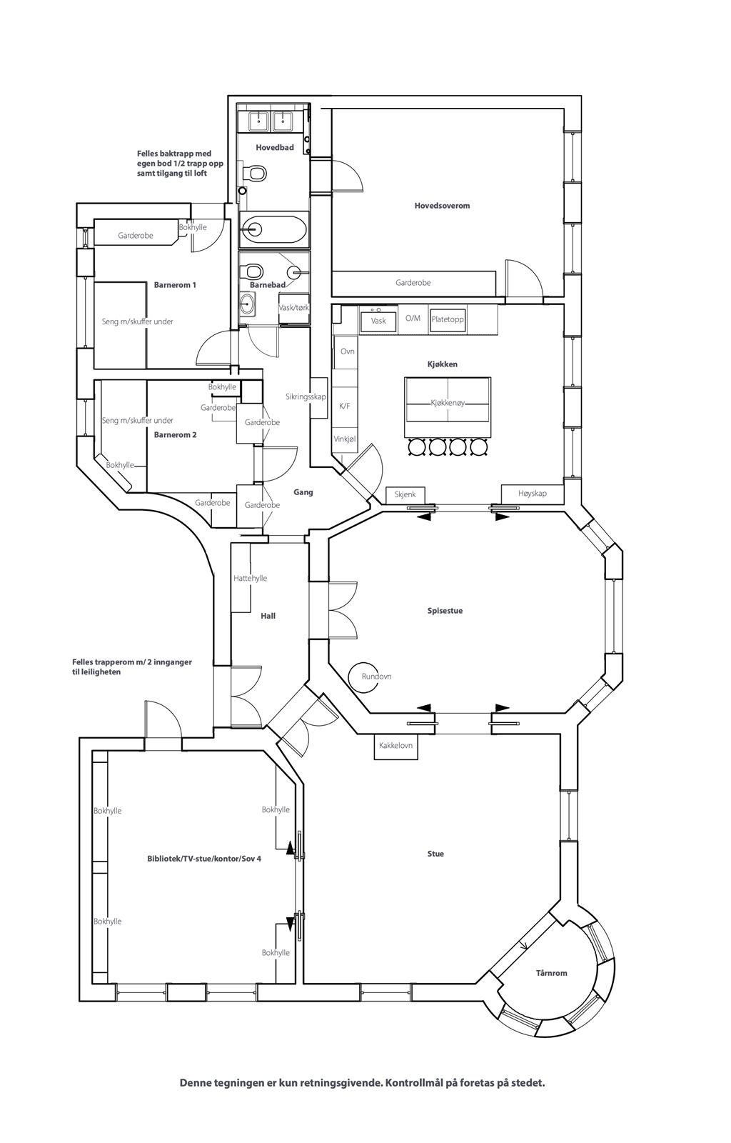 Planskisse med diverse innredning Galleribilde