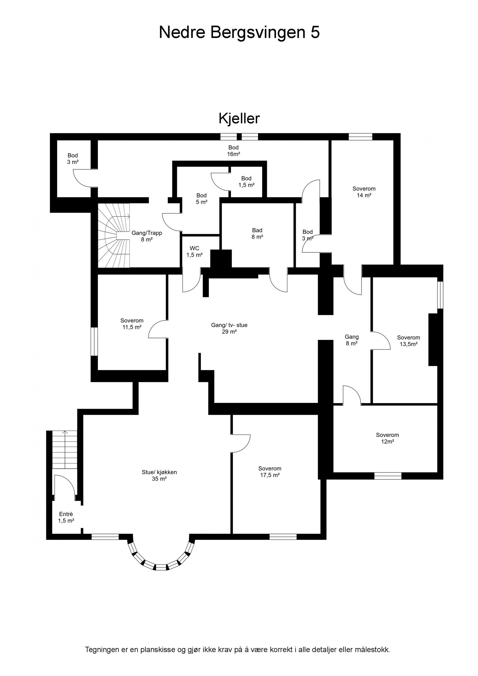 Planskisse - Kjeller. Galleribilde