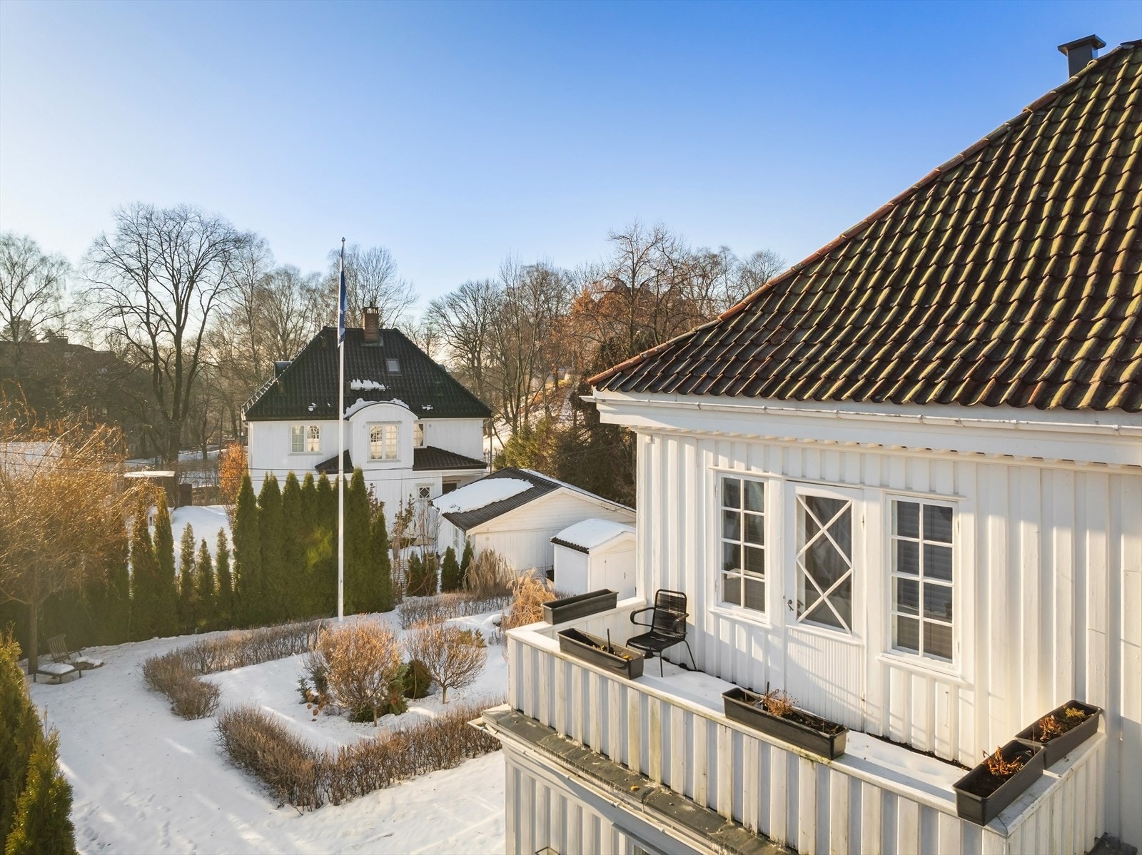 Balkong med utgang fra hovedsoverom. Det er også balkong med utgang fra soverom 2 Galleribilde