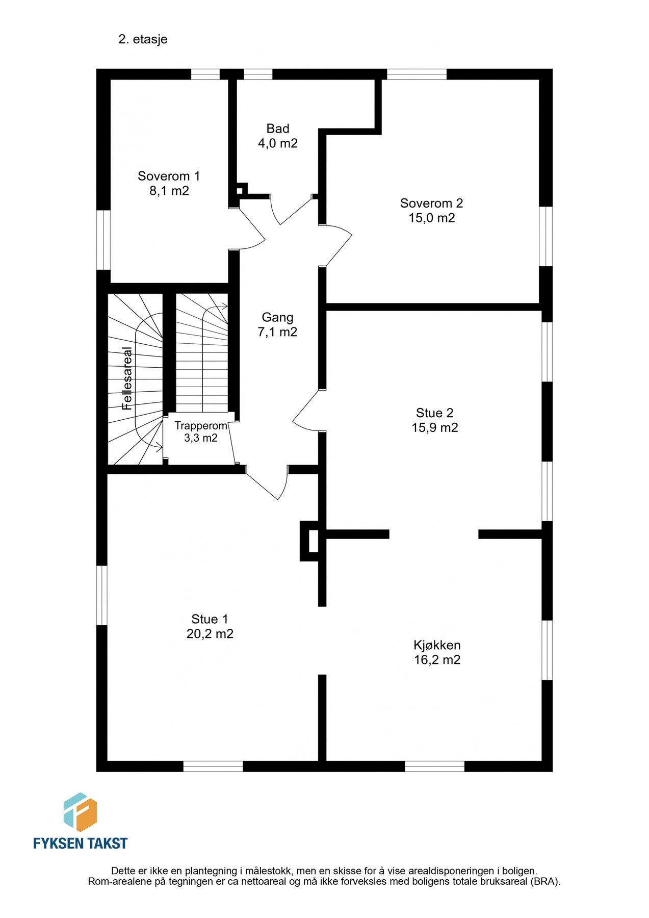 Planskisse for 2. etasje. Galleribilde