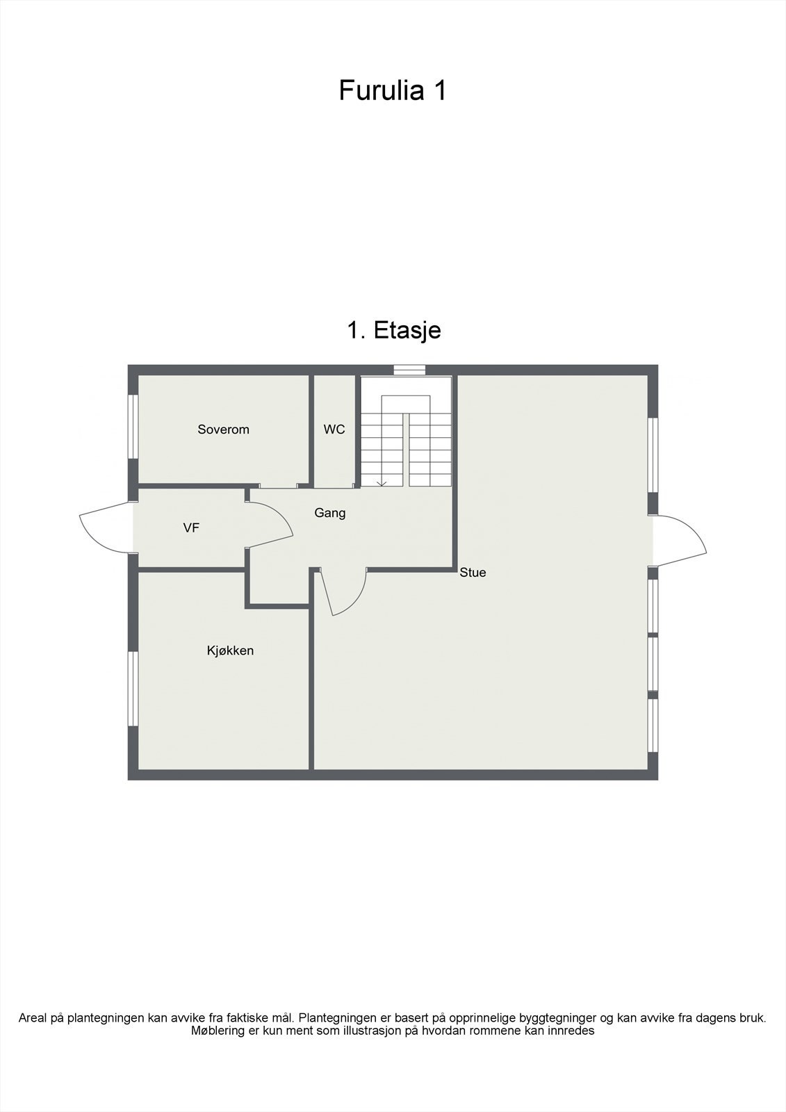Plantegning 1. etasje Galleribilde