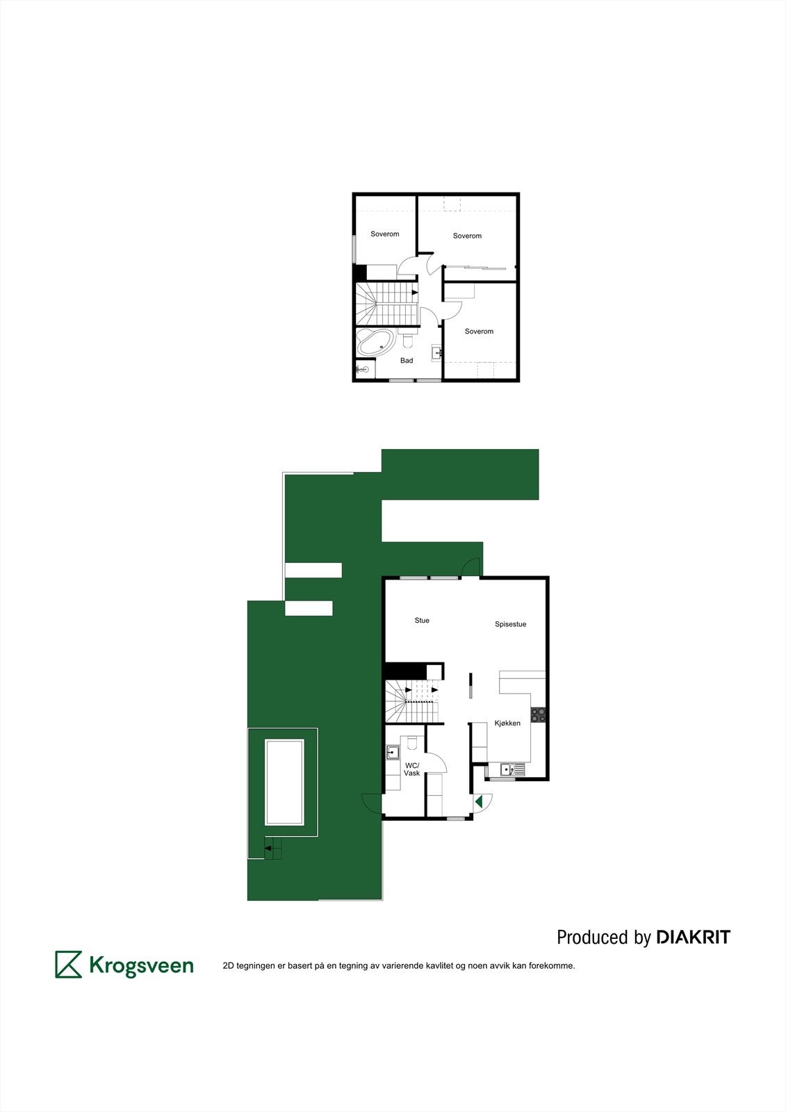 Plantegning av 1- og 2. etasje Galleribilde