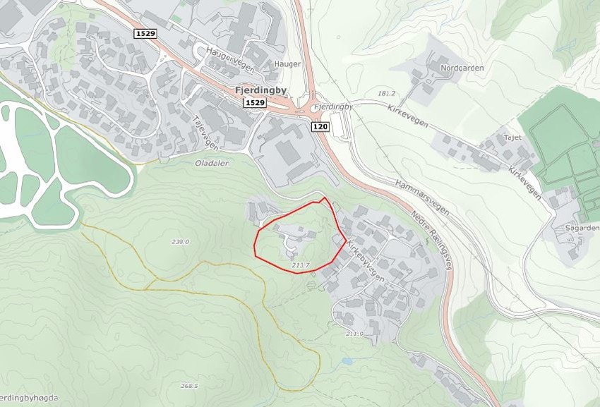 Oversiktskart over tomten Galleribilde