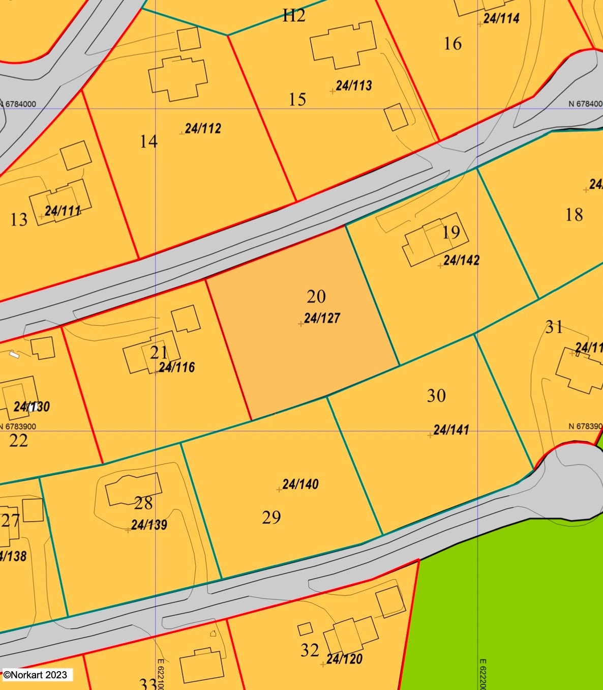 Reguleringskart. Tomten er regulert til fritidsbebyggelse. Se reguleringsbestemmelsene som ligger vedlagt i salgsoppgaven. Galleribilde