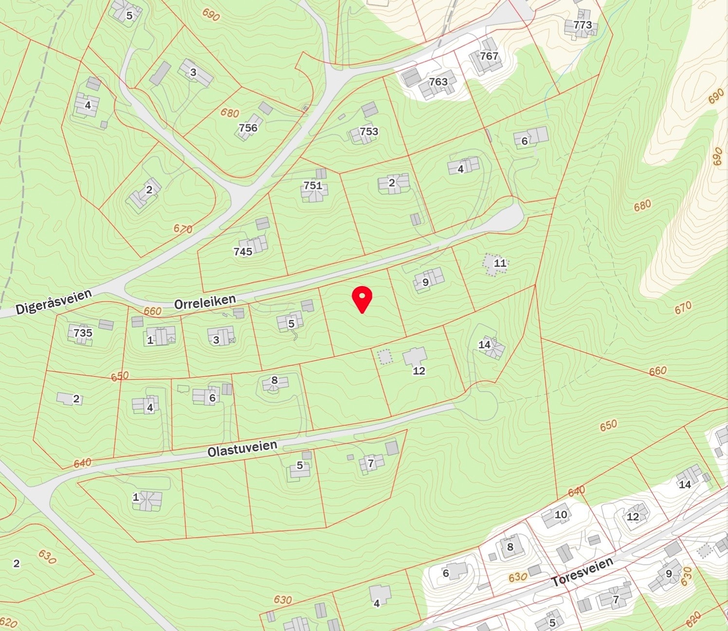 Kart med høydemeter. Galleribilde