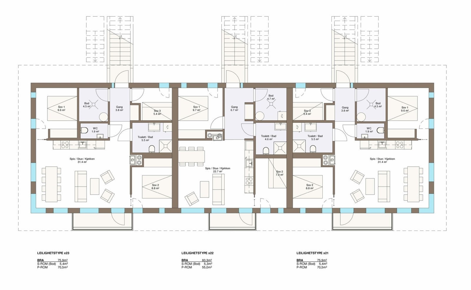 Etasjeplan 2. etasje bygg D Gaustatoppen Sjå Galleribilde