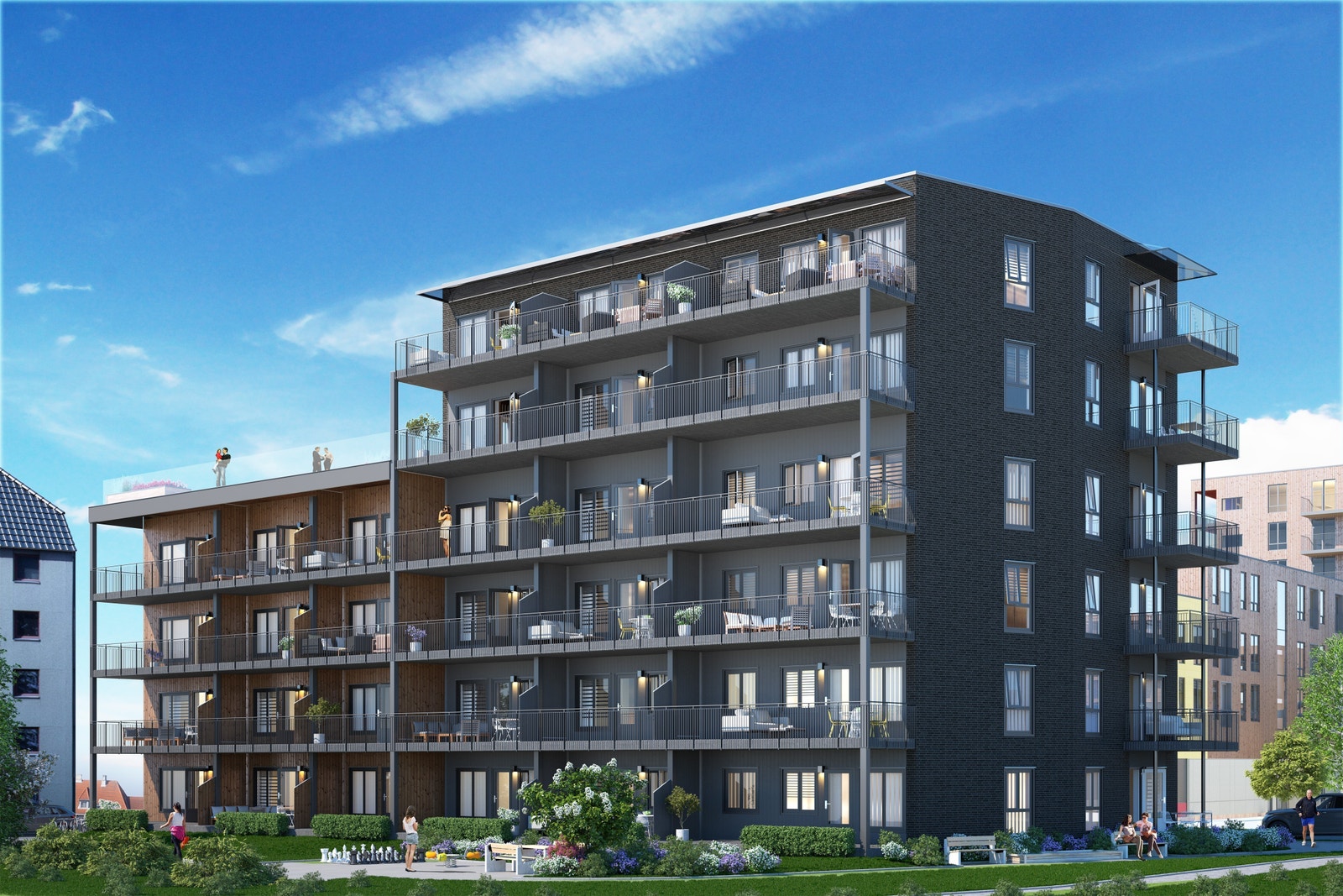 Store solrike balkonger mot sør Galleribilde