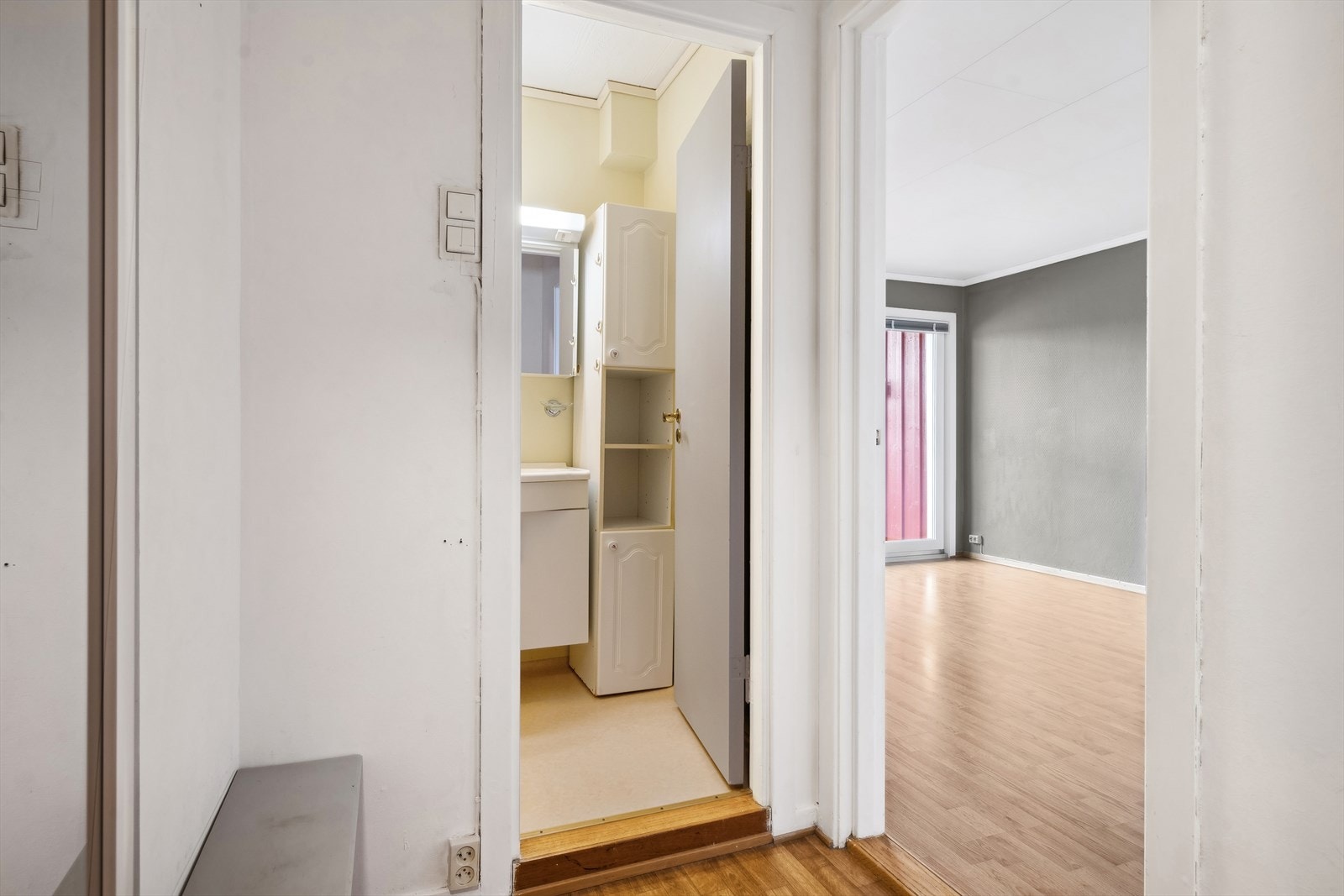 Fra entréen er det også adkomst til badet og til stuen Galleribilde