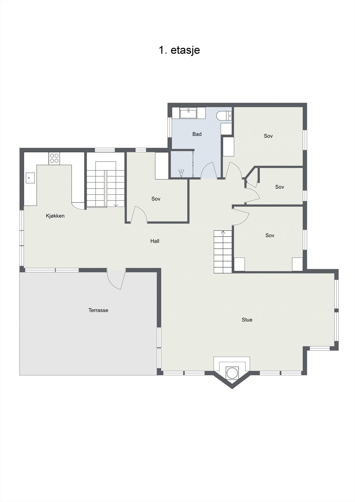 Plantegning hovedetasje Galleribilde