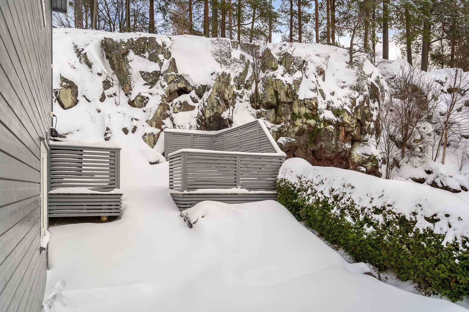 Terrassen mot syd/vest vinter Galleribilde
