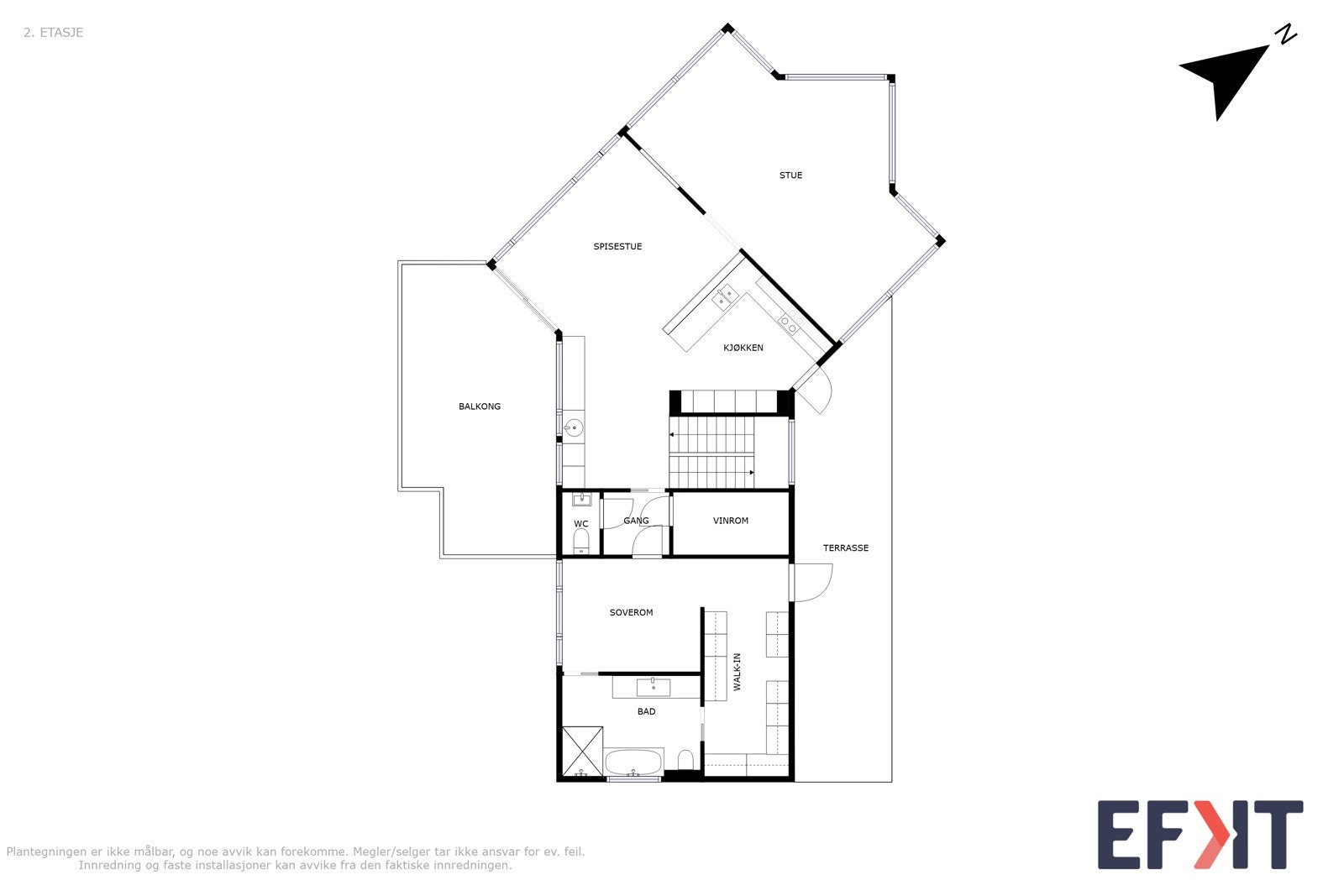 Plantegning hovedetasje - Vollenlia 20. Galleribilde