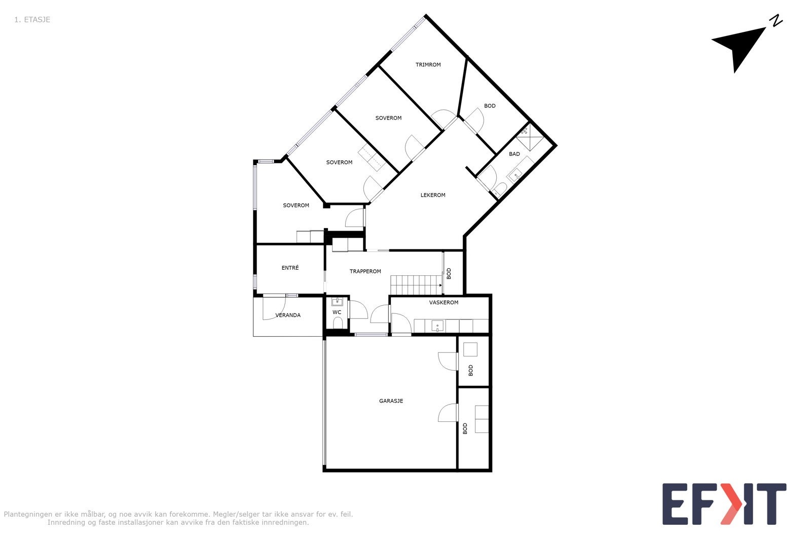 Plantegning underetasje - Vollenlia 20. Galleribilde