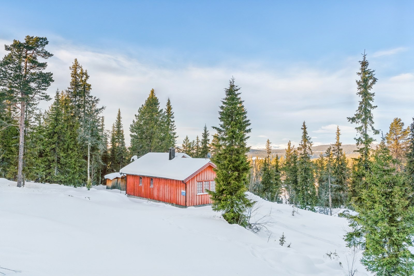 Eiendommen sett fra Høgåsvegen. Galleribilde