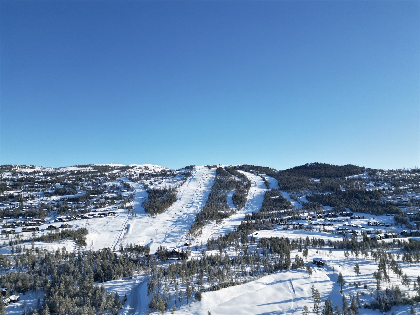 Nesfjellet alpinsenter har hele 14 nedfarter, 6 heiser og to parker i tillegg til eget område for barn Galleribilde