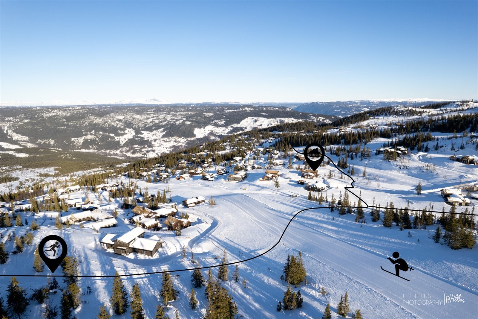 Hytta har en meget attraktiv beliggenhet på ca. 989 m.o.h i Natten! Galleribilde