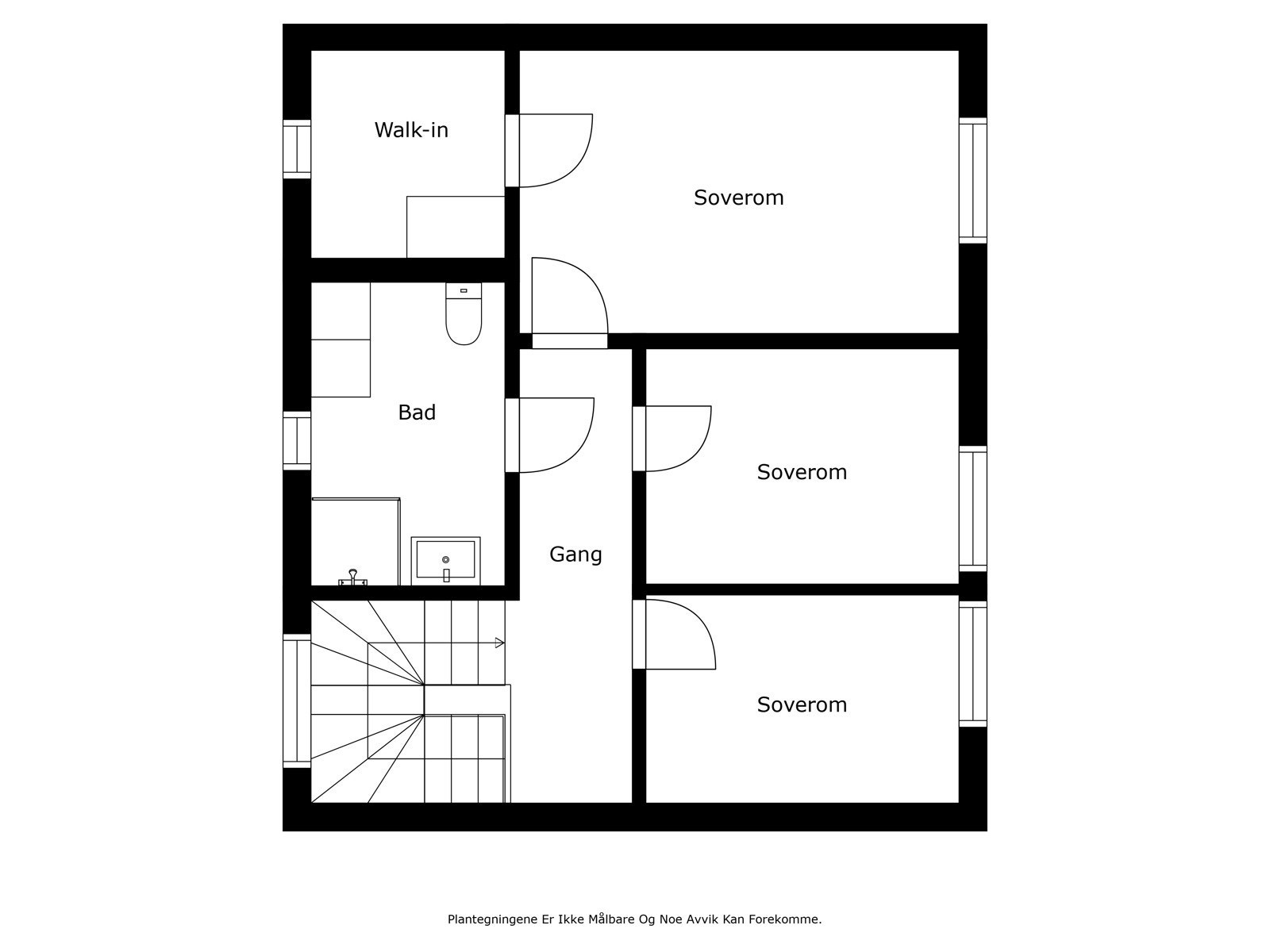 Alternativ plantegning med 3 soverom Galleribilde