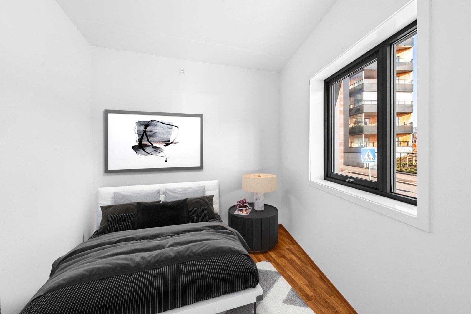 Soverom med plass til dobbeltseng (Digital styling) Galleribilde