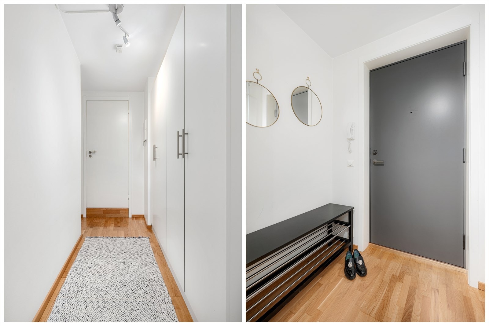 Kun en heistur unna og i 4.etasje finner du leiligheten. Inngangspartiet er romslig med rikelig oppbevaringsplass i flere garderobeskap. Galleribilde