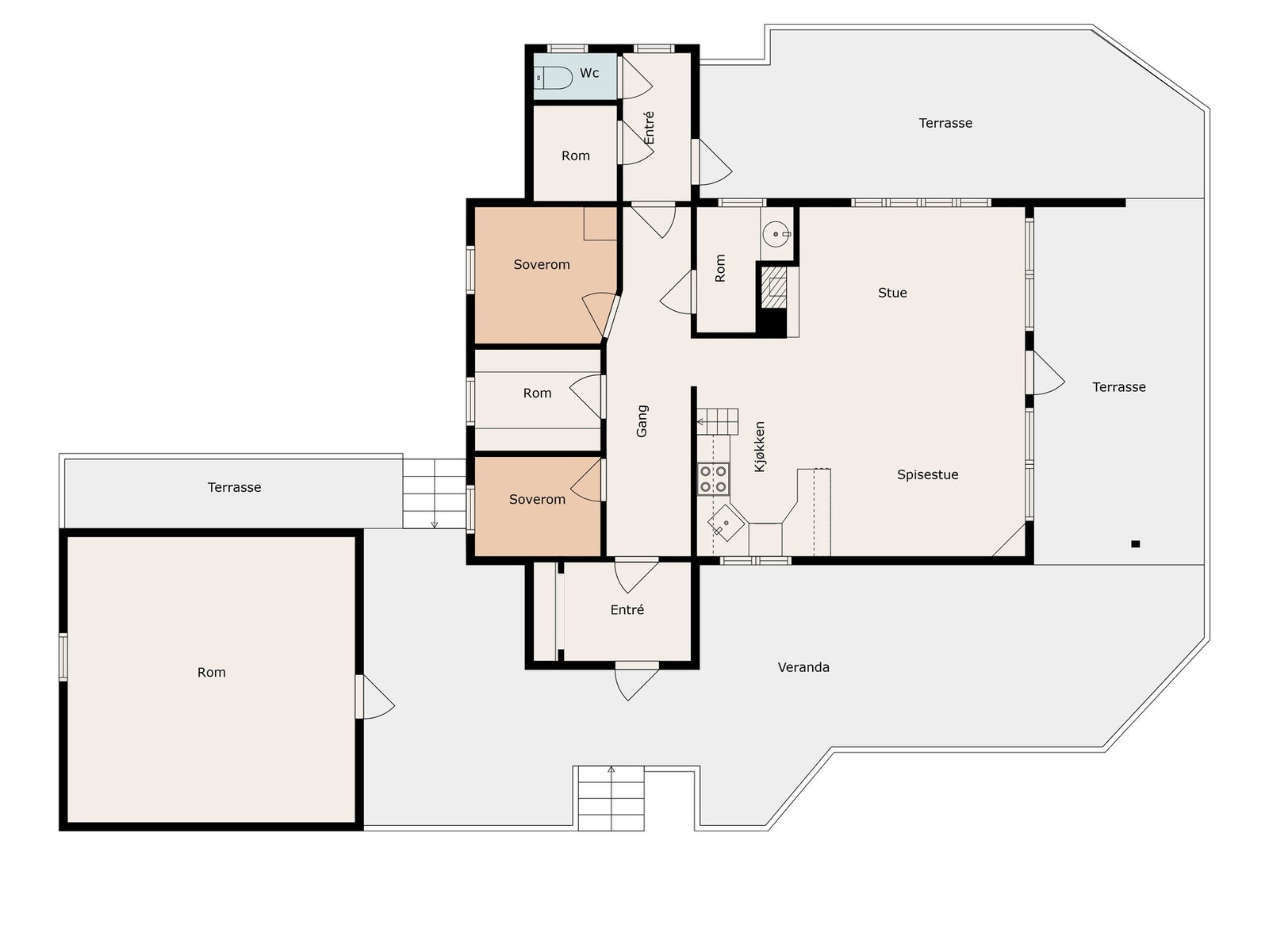 Plantegning hovedetasje Galleribilde