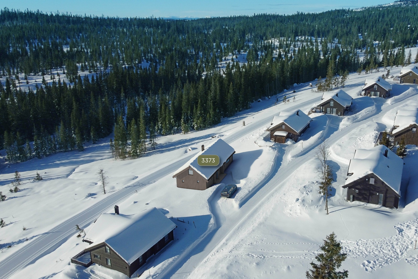 På tomt 3373 kommer en unik variant av Aasebu 108 som er tilpasset tomta, her får man skisporet noen meter unna hytteveggen! Galleribilde