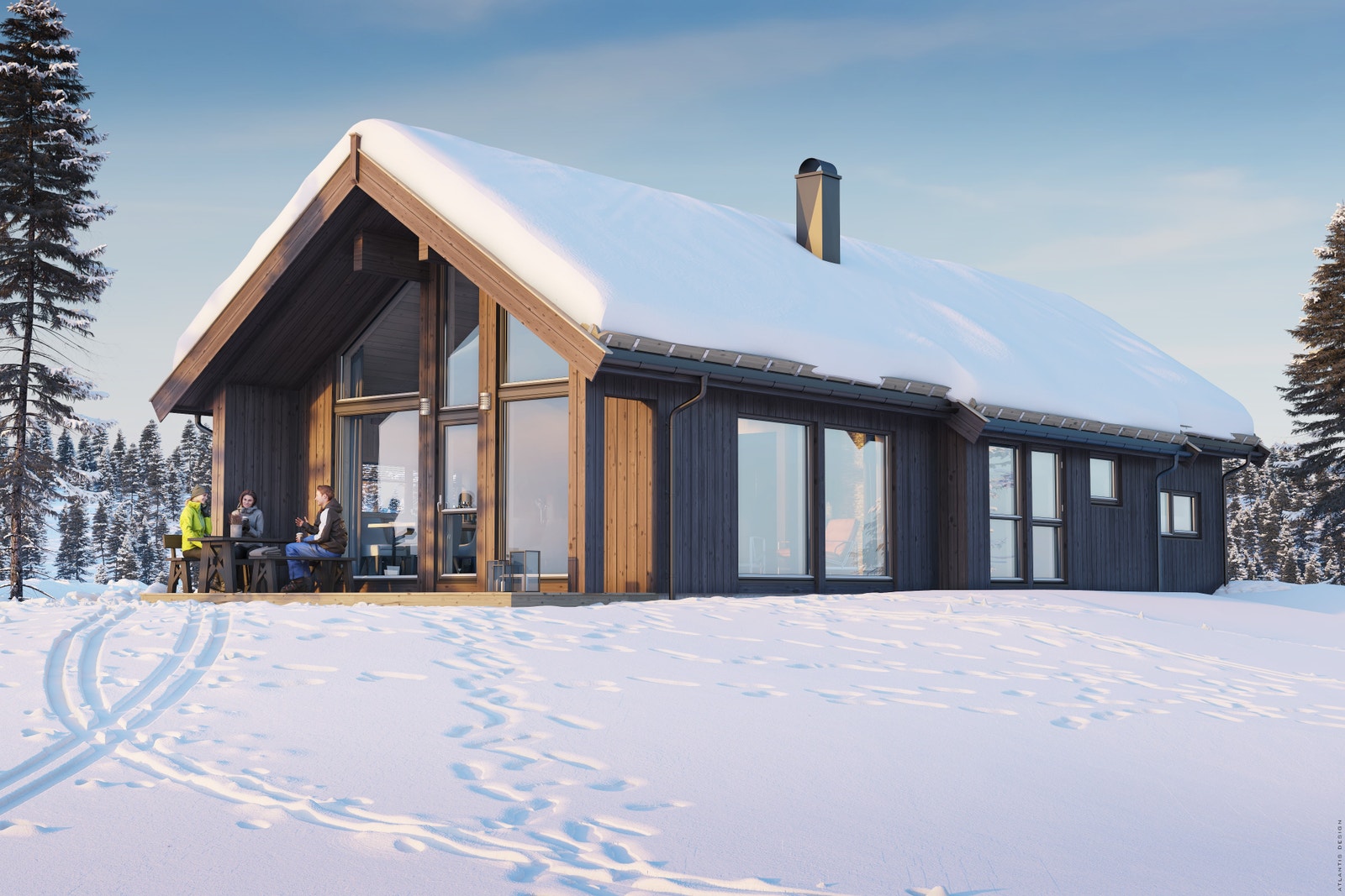 Fasadebilde hyttetype Aasebu Galleribilde