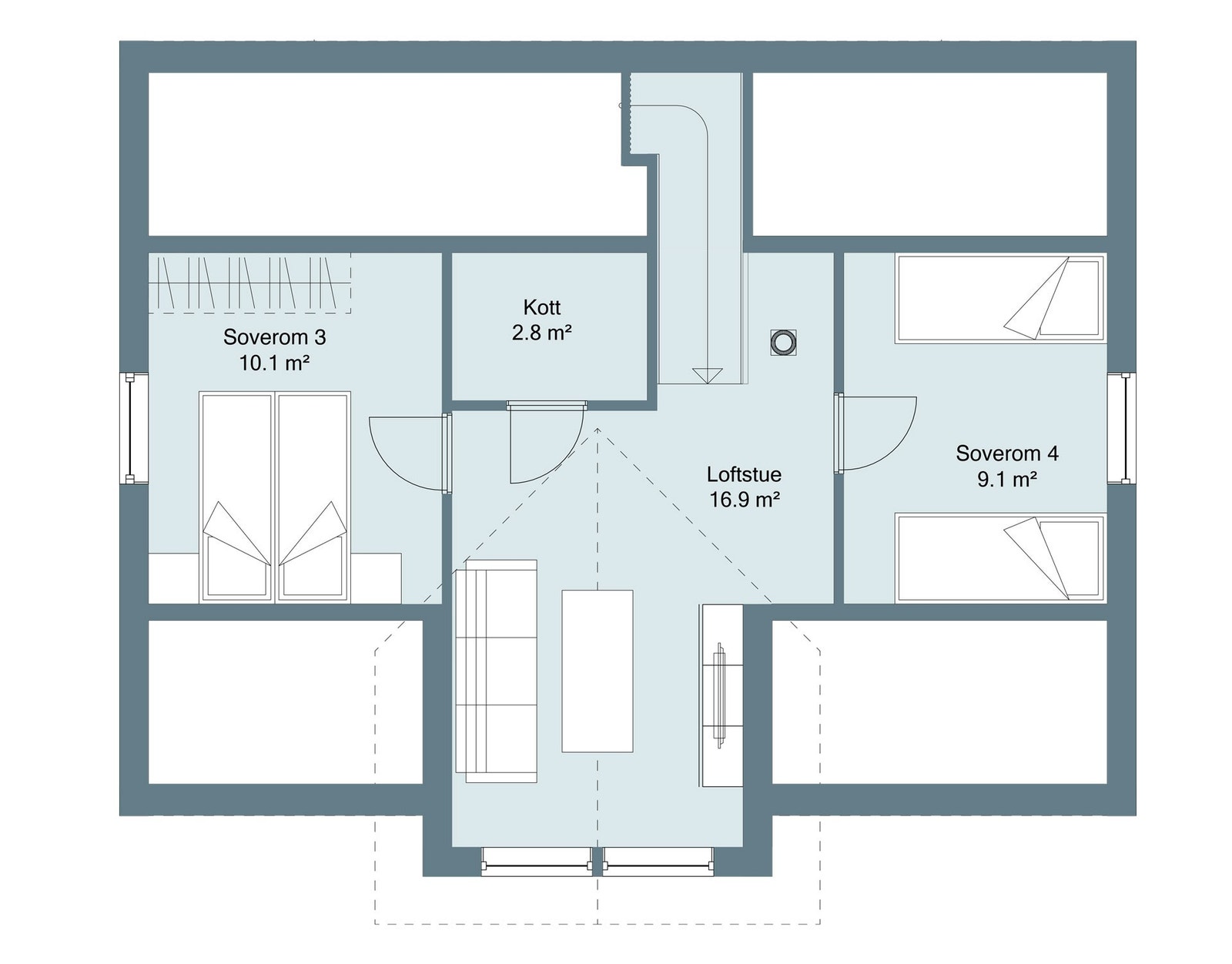 Plan loft hyttetype Smart Galleribilde
