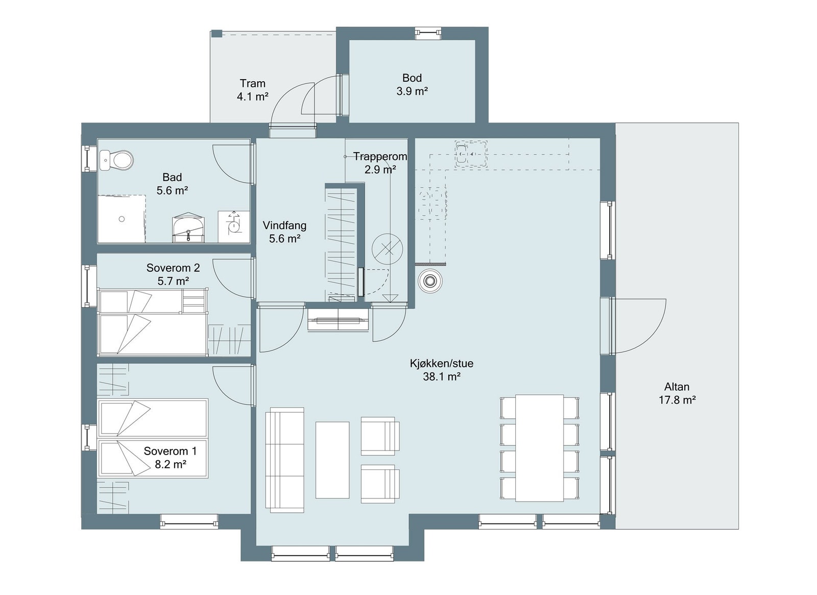 Plan 1.etg hyttetype Smart Galleribilde