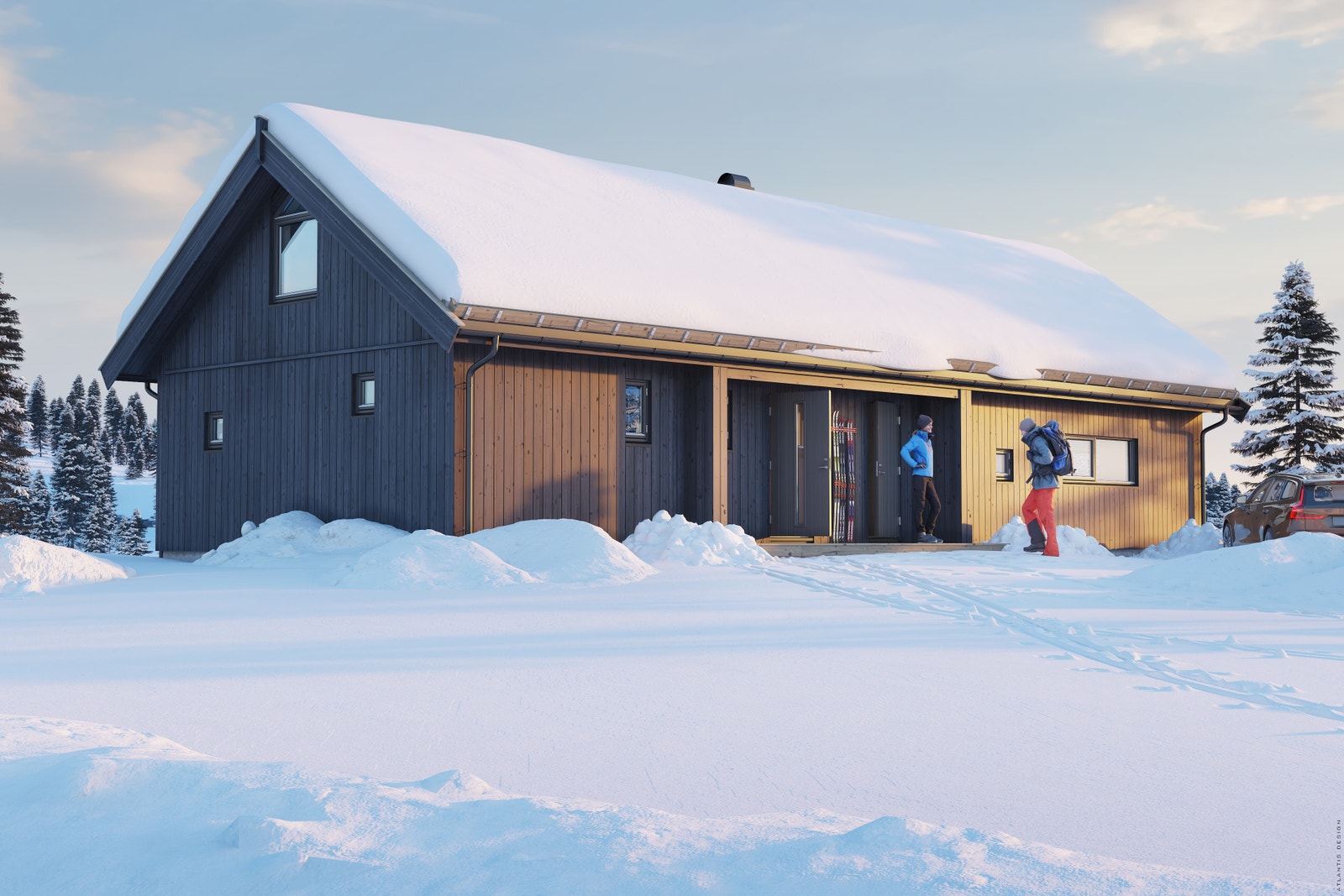 Fasadebilde hyttetype Aasebu Galleribilde