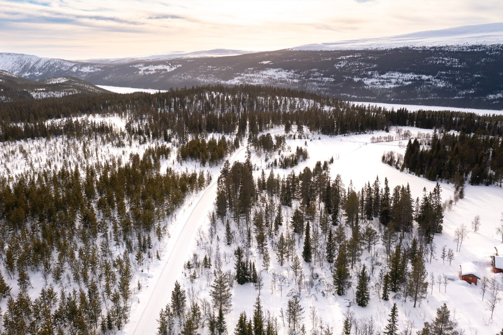 Bilvei helt frem, da tomten ligger inntil veien. Galleribilde