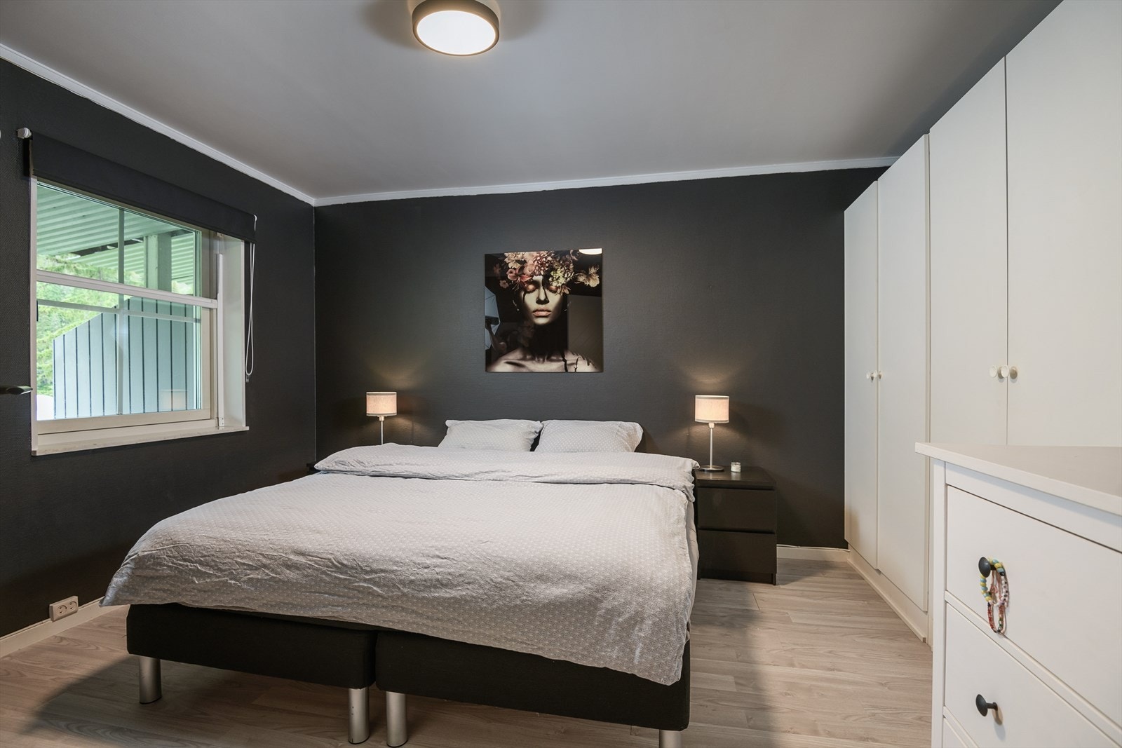 Stort soverom med god plass til garderobe Galleribilde