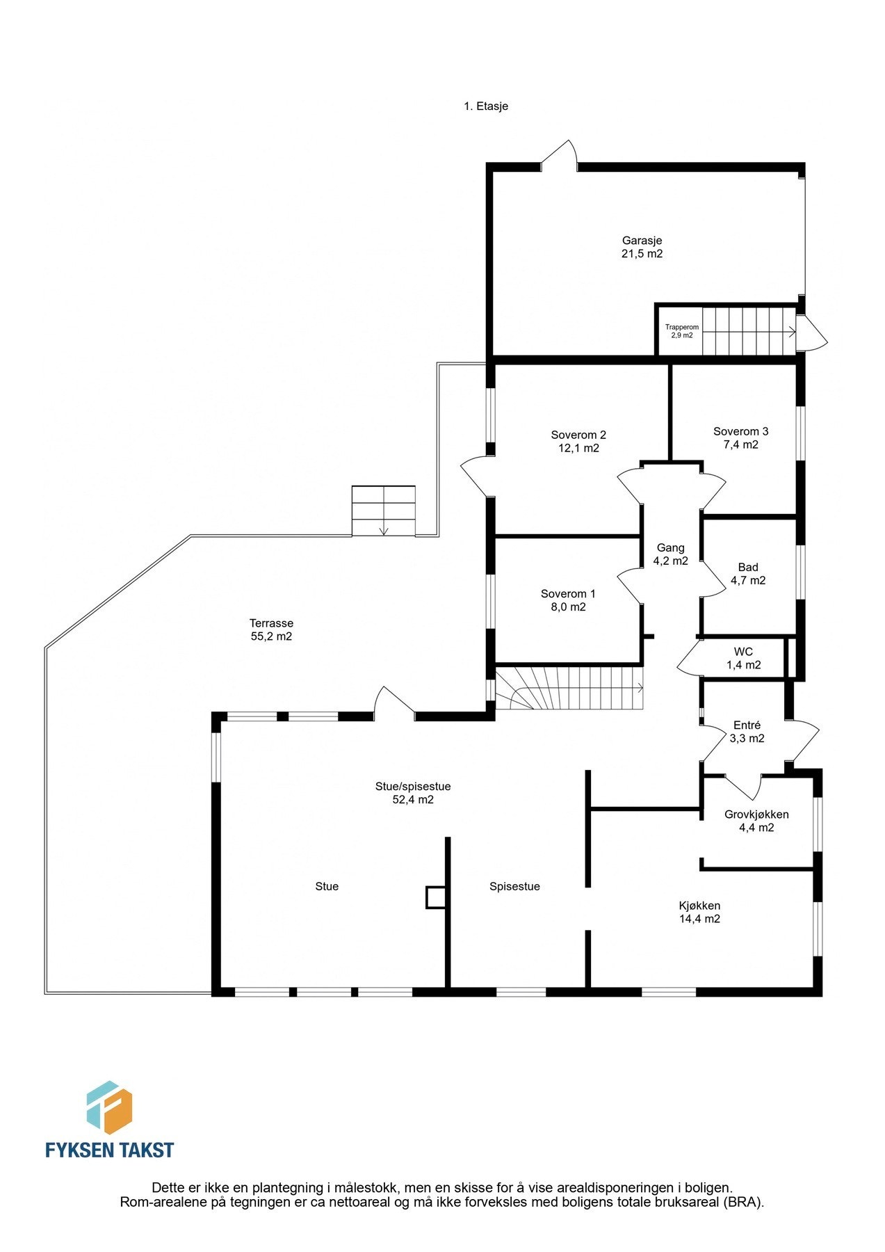 Planskisse 1. etasje Galleribilde
