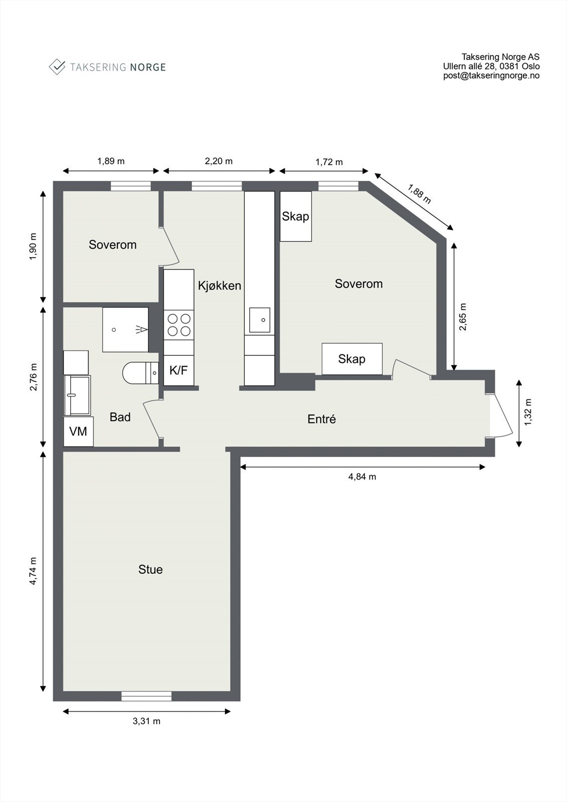 Leiligheten er gjennomgående og har en svært arealeffektiv planløsning. Galleribilde