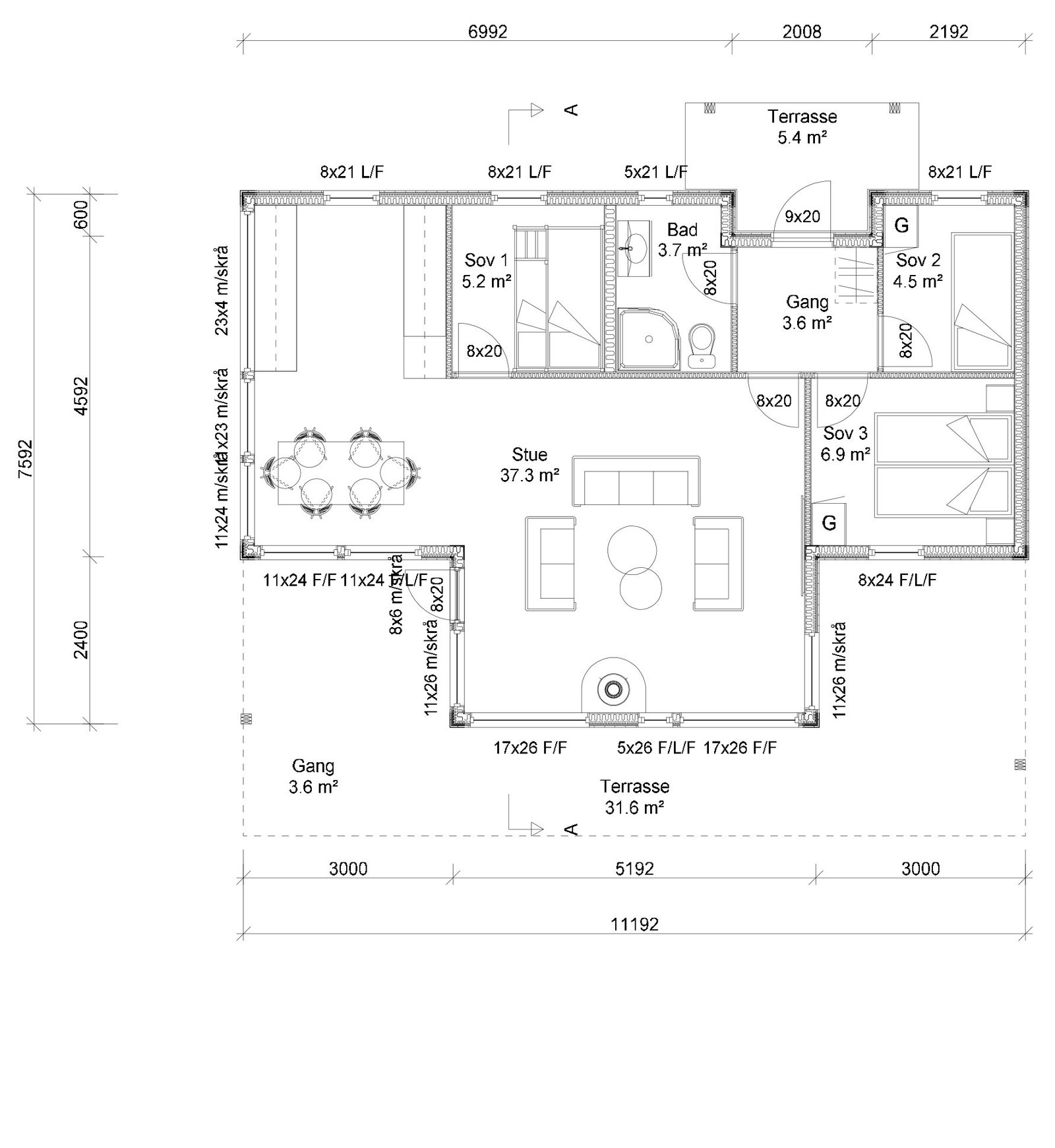 Planløsning for Nordkapp. Galleribilde