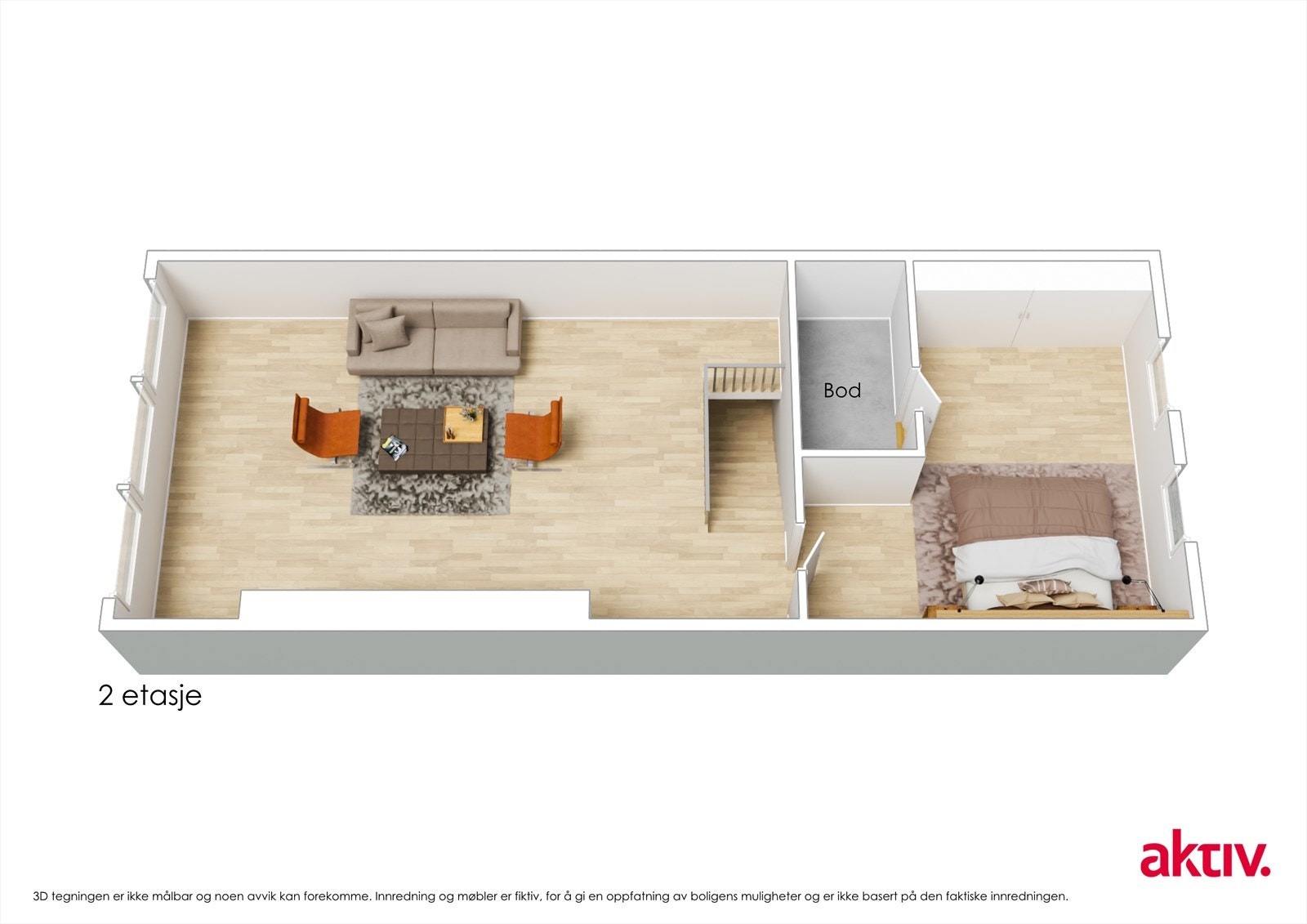Plantegning av 7. etasje 3D Galleribilde