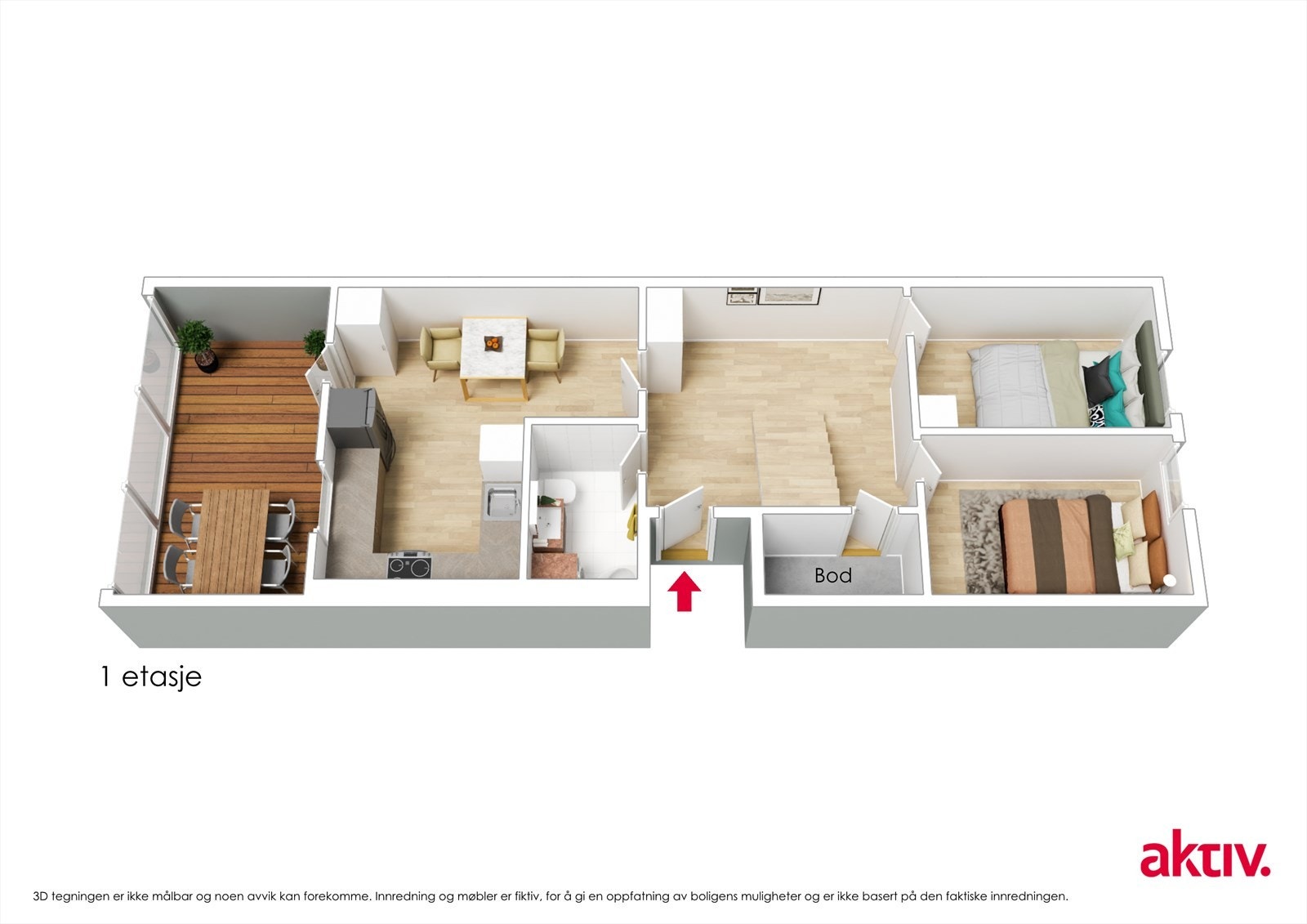 Plantegning av 6. etasje 3D Galleribilde