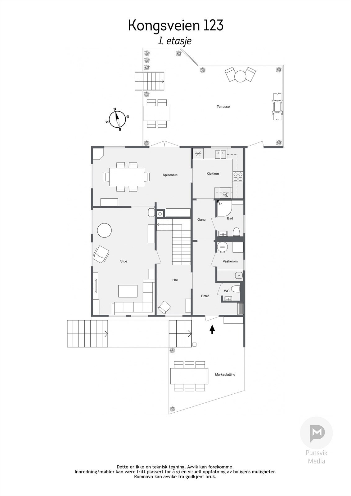 Planskisse 1.etasje. Galleribilde