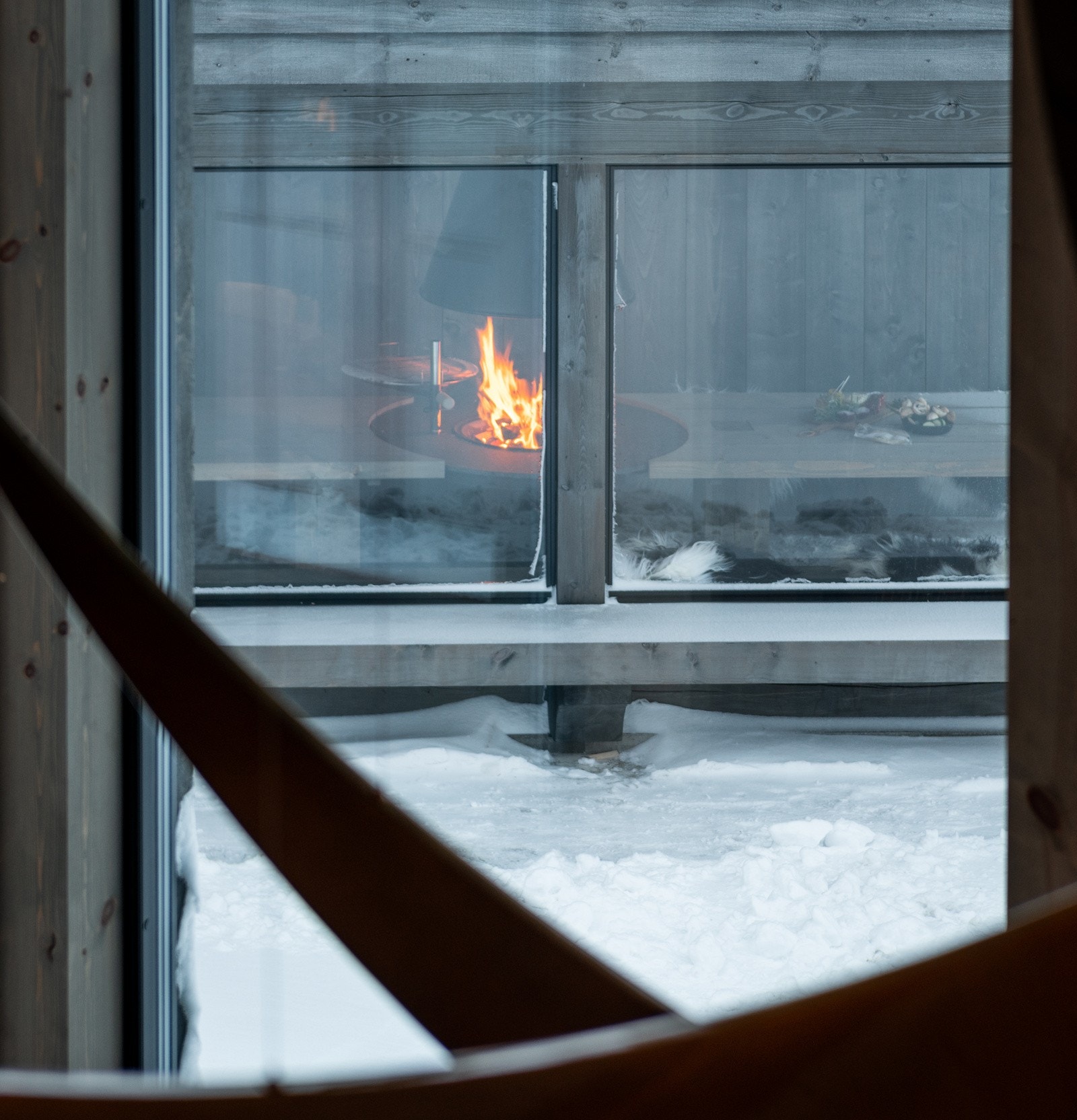 Gapahuken sett fra stuen i andre etasje. Galleribilde