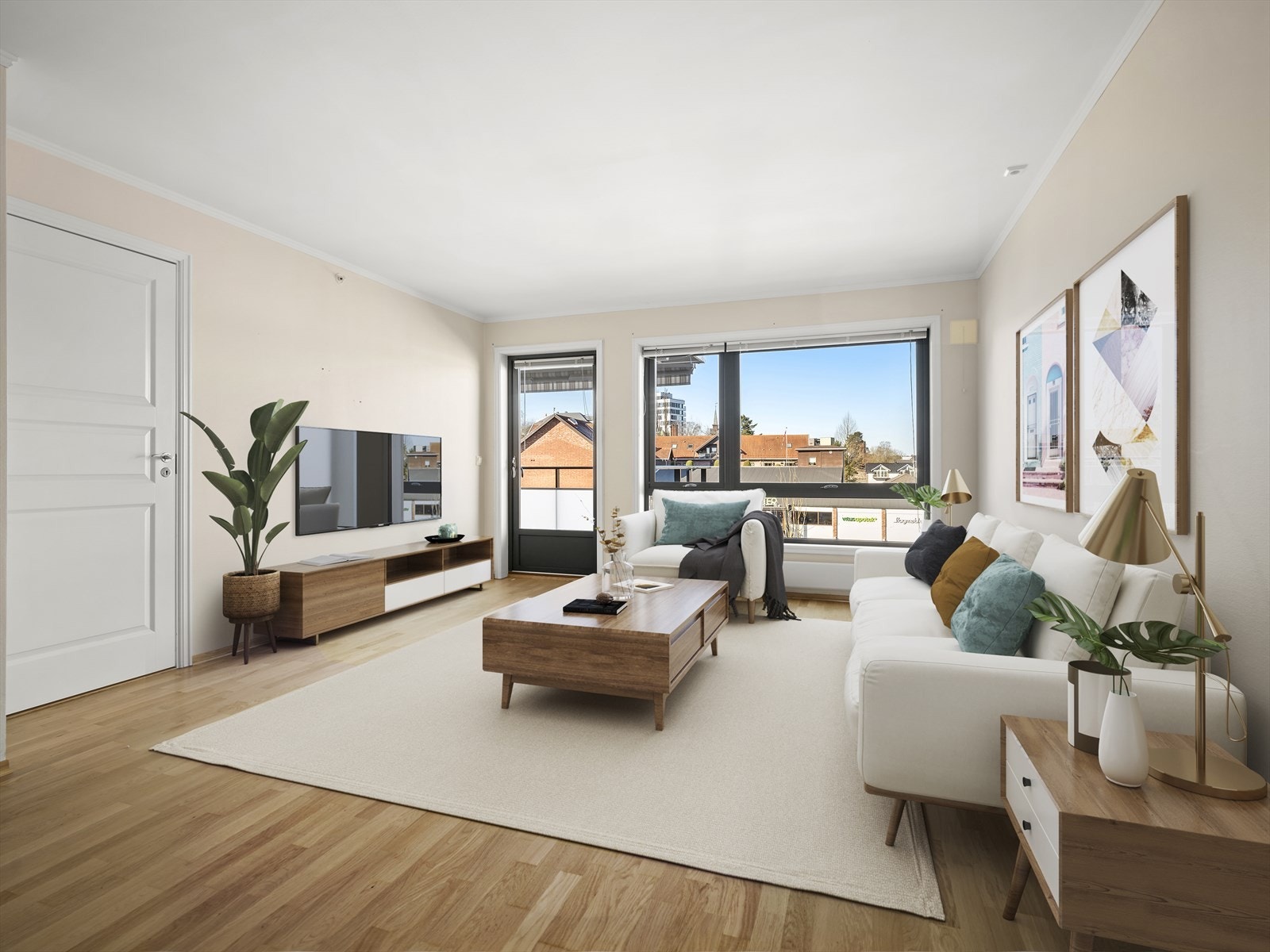 Stue - digitalt møblert Galleribilde