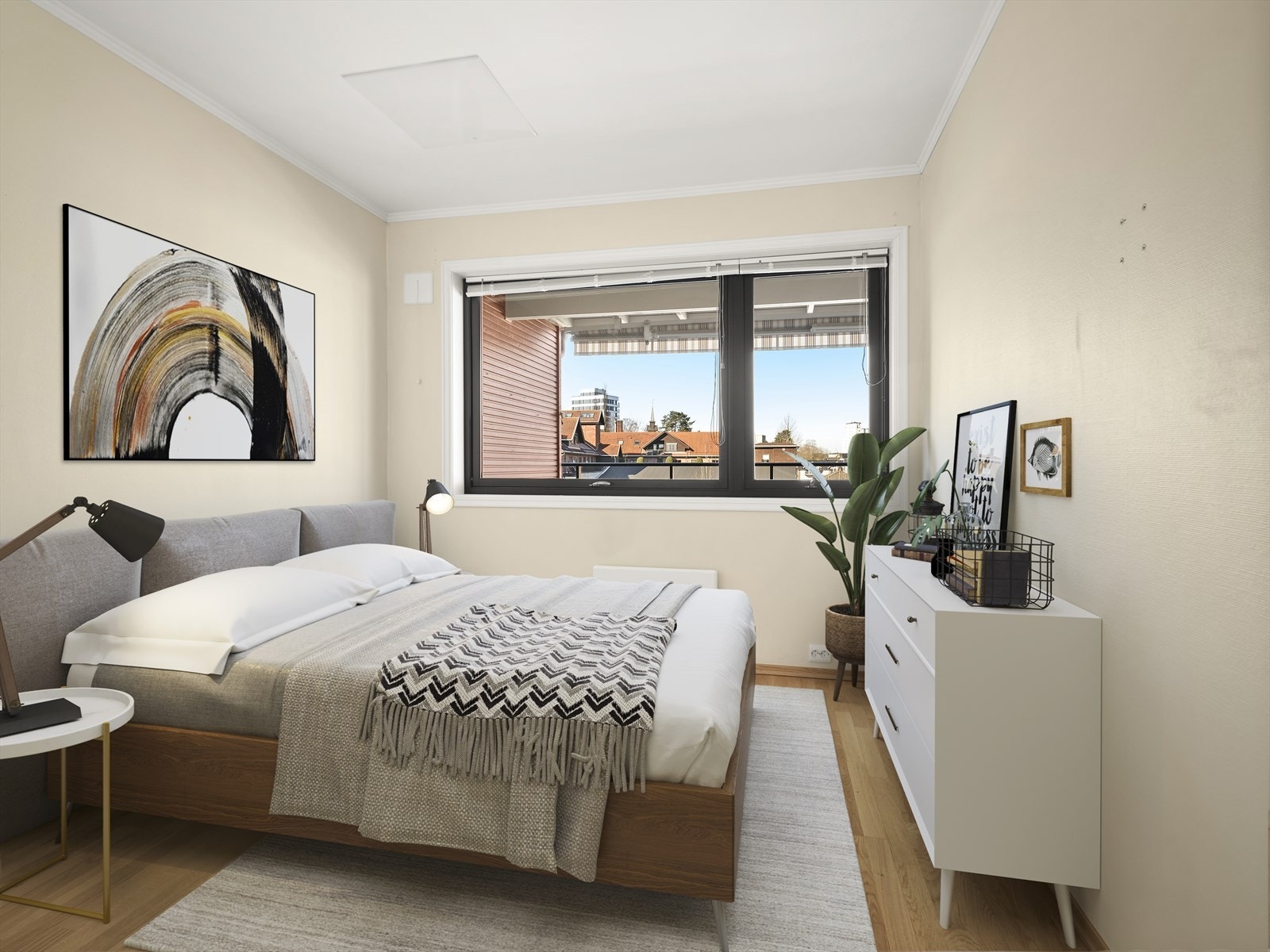 Hovedsoverom - digitalt møblert Galleribilde