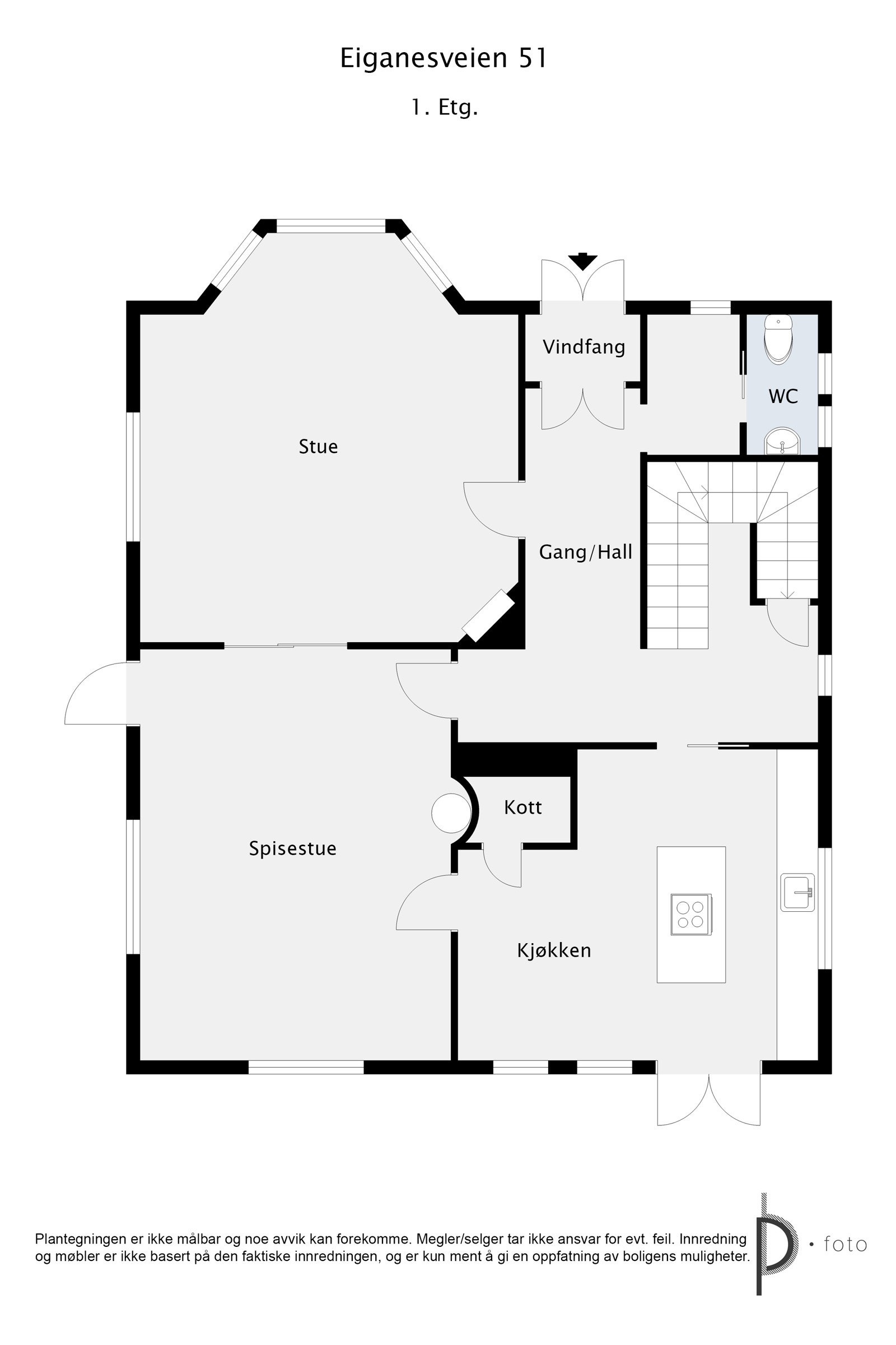 Plantegning 1. etasje Galleribilde
