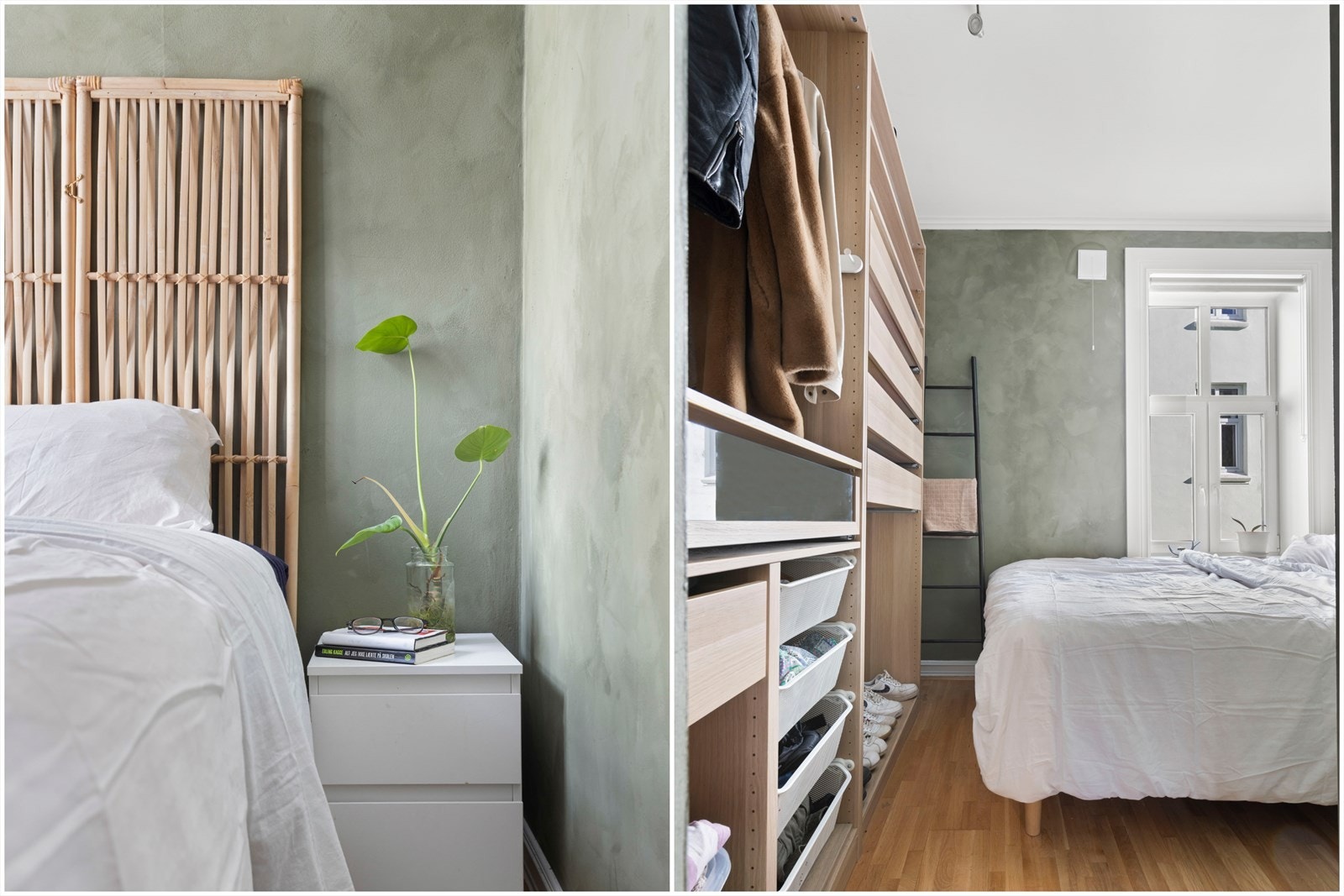 Rommet er innredet på en praktisk måte for å få utnyttet det optimalt. Godt med oppbevaringsplass med åpen garderobeløsning. Galleribilde