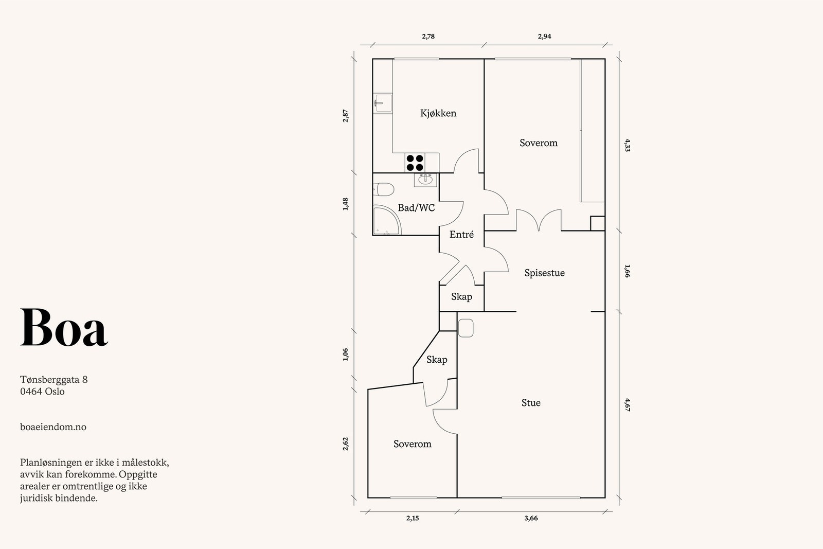 Illustrerende planløsning Galleribilde