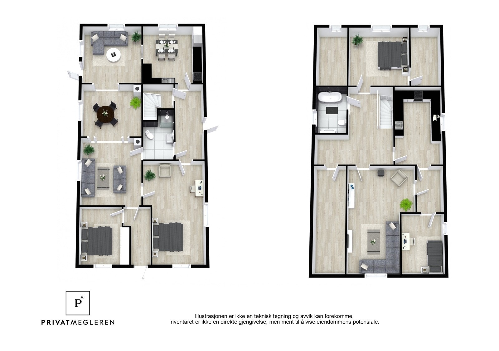 Project letterhead - Ertevannveien 51 - 3D Floor Plan Galleribilde