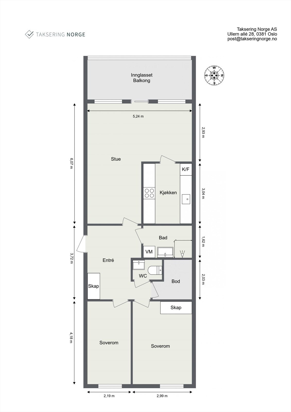 Plantegning med arealmål. Galleribilde