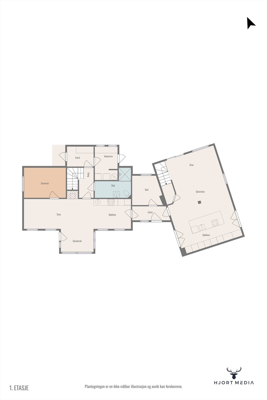 Plantegning 1. etasje. Galleribilde