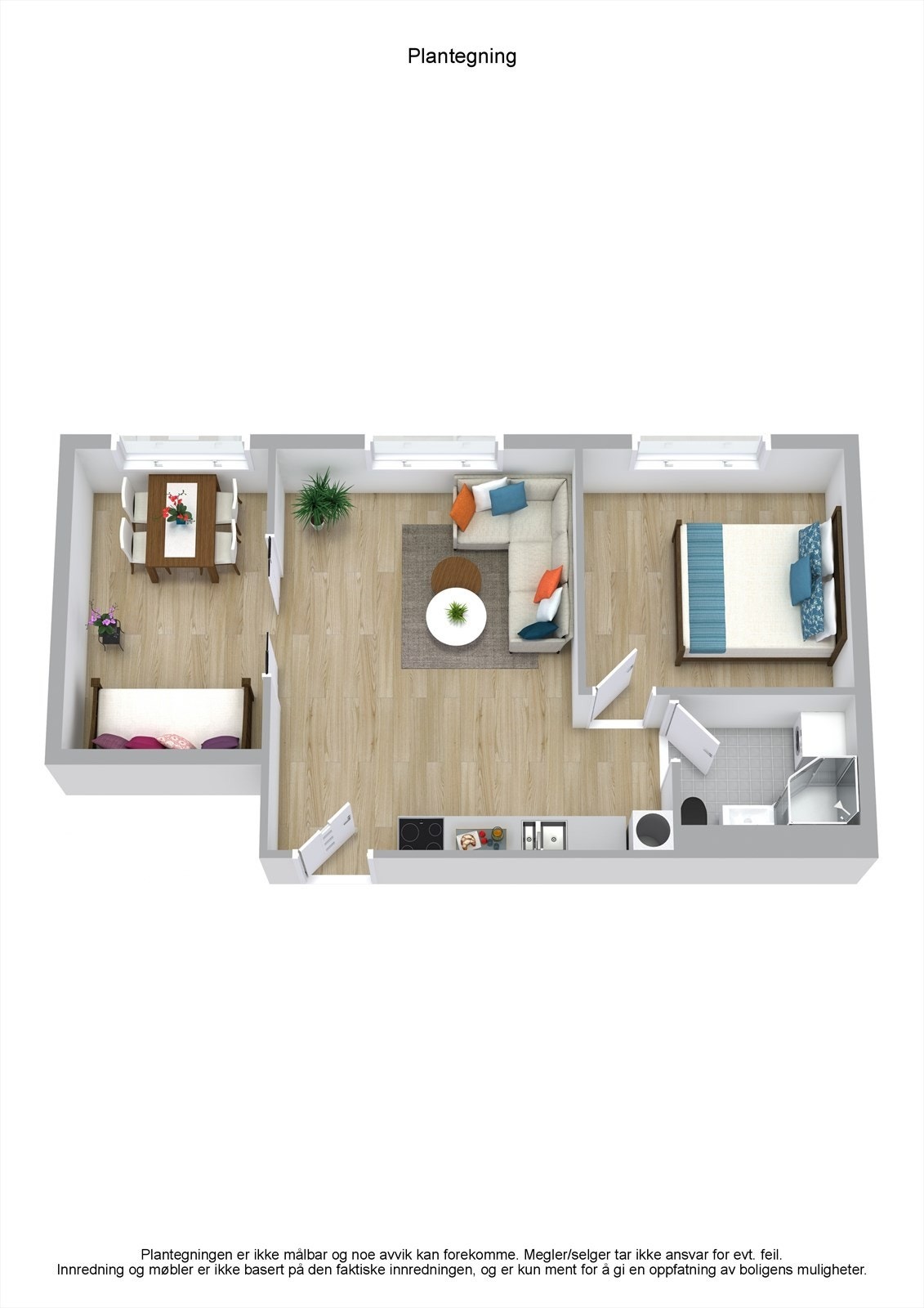 Plantegning i 3D Galleribilde