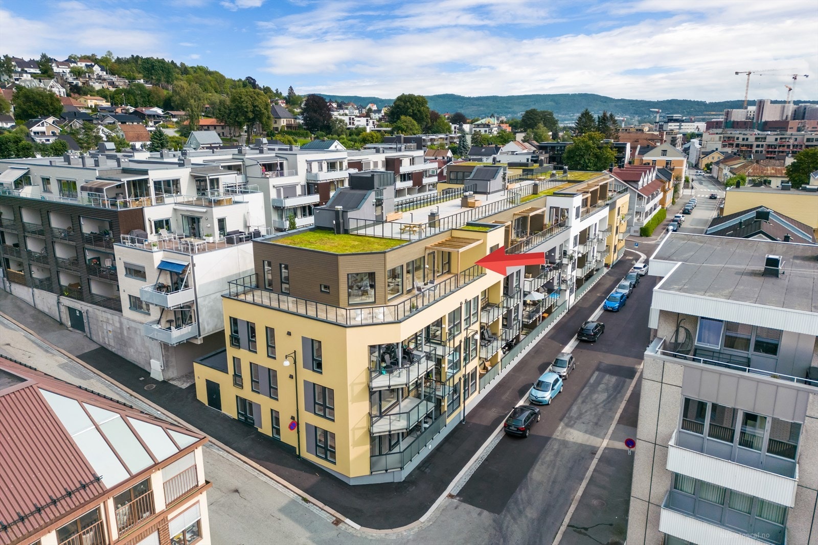 Splitter ny topp-/hjørneleilighet midt i sentrum og 66 kvm. takterrasse! Galleribilde