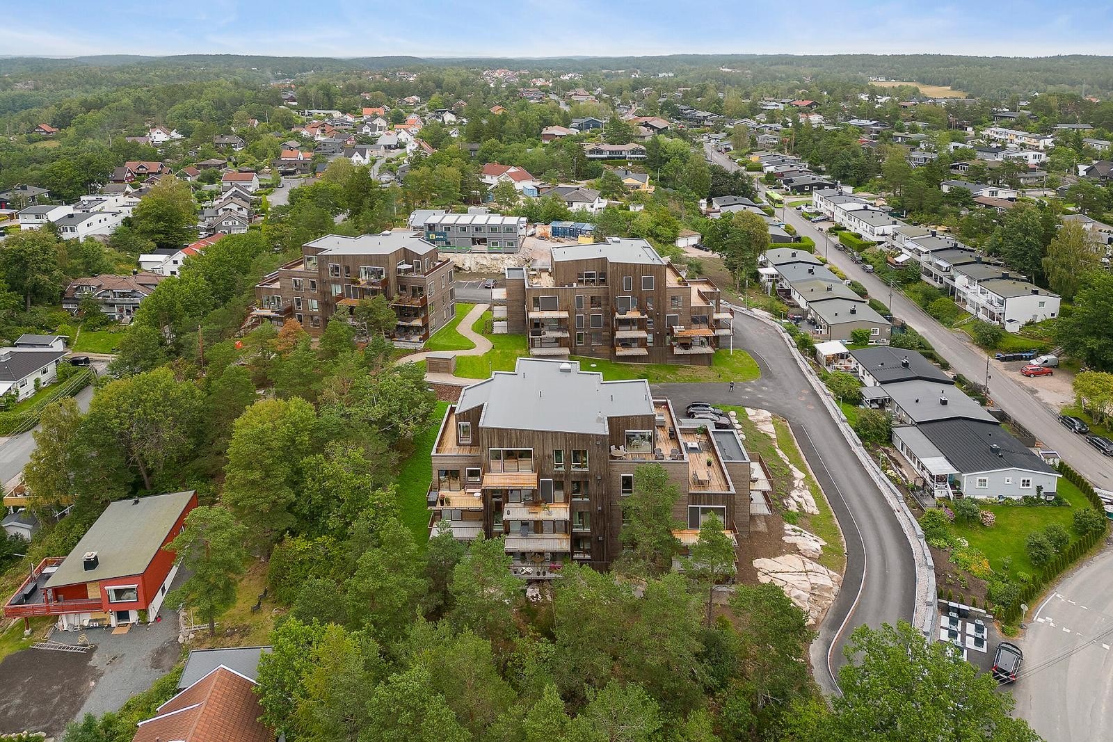 Haraldåsen består av 41 leiligheter fordelt på tre flotte hus. Galleribilde